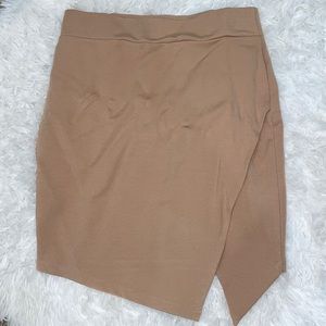 Tan asymmetrical skirt